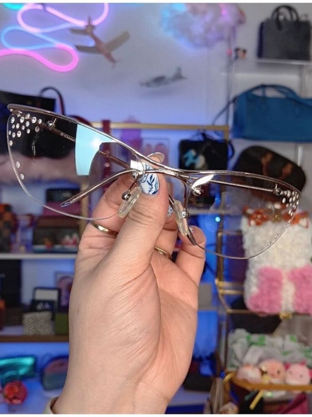 Rare 2002 Christian Dior Mask Metal Sunglasses Silver-tone Grey Crystals